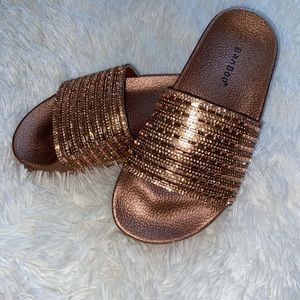 Platform slides Rose Gold